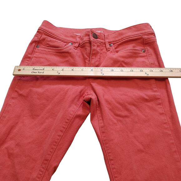 LOFT 2p 2 Petite Dark Blood Orange Red Modern Skinny Jeans Cotton - Picture 4 of 11